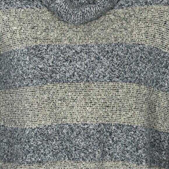 Tommy Hilfiger Cowl Neck Grey Marble Metallic Stripe Split Side Sweater Size XS - Picture 7 of 14
